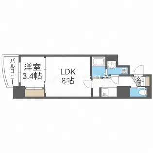 APRILE南森町【701号室】の間取り