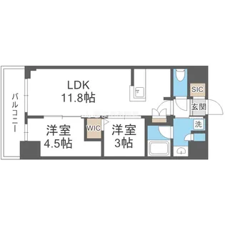 アーバネックス南森町WEST【203号室】の間取り