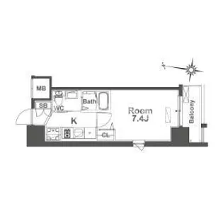 TLRレジデンス本町WEST【10階】の間取り