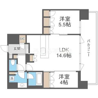 Noire北堀江【201号室】の間取り
