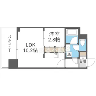 シーズンフラッツ中崎【8階】の間取り