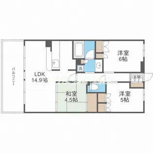 フロンティアタワー日本橋【1302号室】の間取り