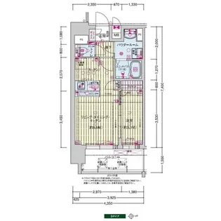 プレサンス深江橋ラヴィゲート【13階】の間取り