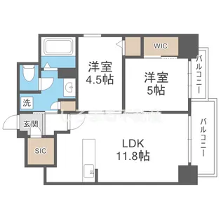 ルフォンプログレ新町【1201号室】の間取り