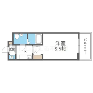 ウエンズ東心斎橋【8階】の間取り