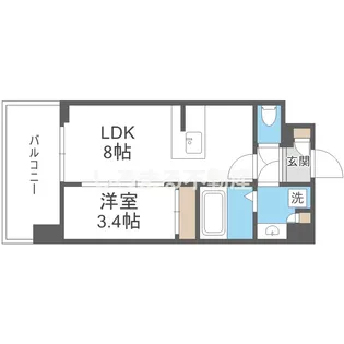 エスリードレジデンス大阪福島シティスクエア【9階】の間取り