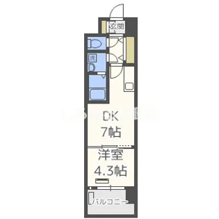 レオンコンフォート九条ガレリア【6階】の間取り