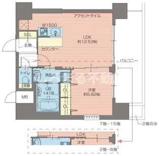 プレジオ難波WEST【2階】の間取り