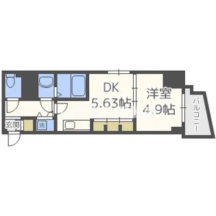 プライムアーバン松屋町【505号室】の間取り