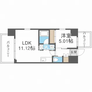 プレジオ難波【6階】の間取り