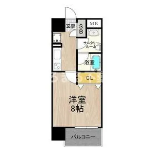 ディオレクレスト東心斎橋【4階】の間取り