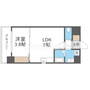 フロンティアタワー九条Ⅱ【12階】の間取り