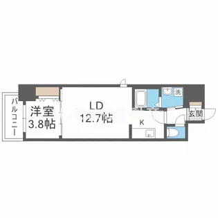 ラクラス堺筋本町【12階】の間取り