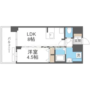 プレサンス京町堀ノース【1404号室】の間取り