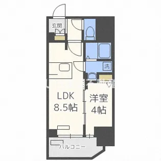 プレサンス北浜オリジン【4階】の間取り