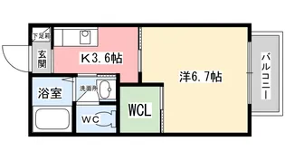 エクセルウェード【102号室】の間取り