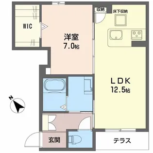 フィオリータ西今【102号室】の間取り