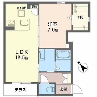 フィオリータ西今【103号室】の間取り