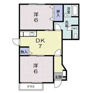 サンウエスト カワセ【1階】の間取り