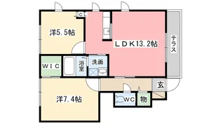 キャッスル ヴィラ【107号室】の間取り