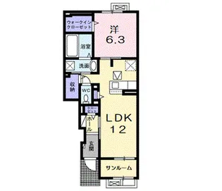 ガーデン・アイリス【1階】の間取り