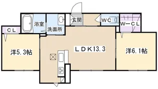 ファミーユ河瀬駅前【102号室】の間取り