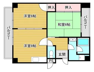 ハーバーウィンズ天保山【2階】の間取り