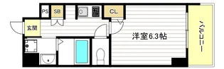 METROSA弁天町【8階】の間取り