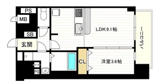 プレサンス桜川グロワール【10階】の間取り