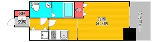ベルエ難波西【14階】の間取り