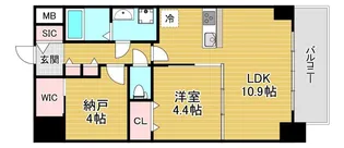 セレニテフラン難波【5階】の間取り