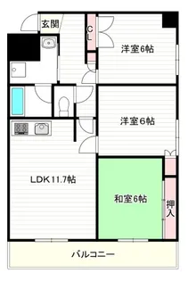 JP大正レジデンス【5階】の間取り