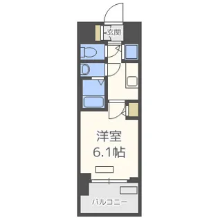 プレサンスタワー難波WEST【7階】の間取り