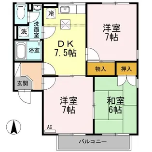 コーポ新稜 A【1階】の間取り