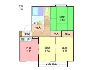 長野県長野市大字若槻東条【アパート】の間取り