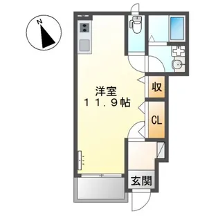 スレーヌハイツすそばな【1階】の間取り