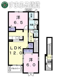 メゾンアモロッソⅠ番館【203号室】の間取り