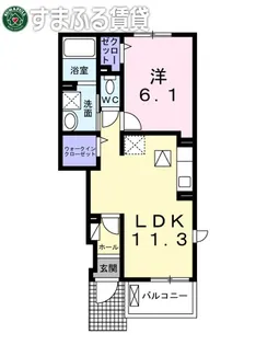 ヴィラ・エスペランサⅠ【102号室】の間取り
