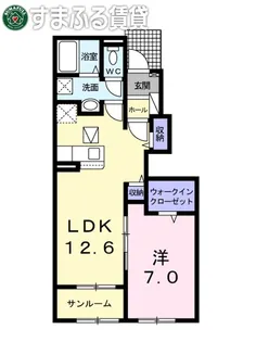 カーサ デ アール【103号室】の間取り