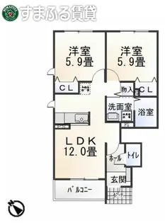 グリーンシティ竜美G【101号室】の間取り