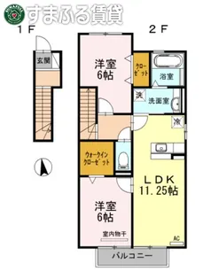 エグゼコート上地【2階】の間取り