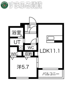 ドッグパウズ戸崎【302号室】の間取り