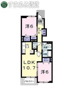 カサソレアーダ Ⅰ 【102号室】の間取り