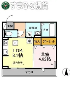 つむぎテラシア 壱番館【1階】の間取り