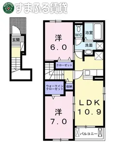 ラブリーハウス【201号室】の間取り
