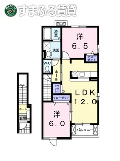 ルナ エ ステラA【2階】の間取り