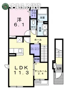 エアリー・セカンド【201号室】の間取り