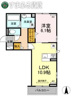 ヴィルヌーブ【2階】の間取り