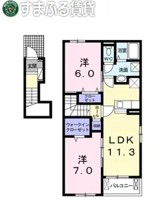 フランプロムナード Ⅰ【201号室】の間取り