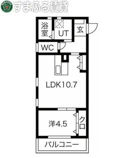リトリート蓑川【101号室】の間取り